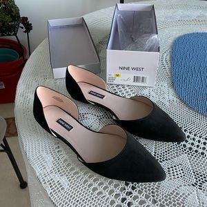 New Nine West Starship Nubuck D’Orsay Flats Sz 11